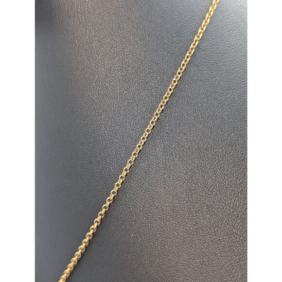 Marked 925 Sterling Vermeil Initial 'M' Pendant Chain 18" Necklace - Picture 3 of 6